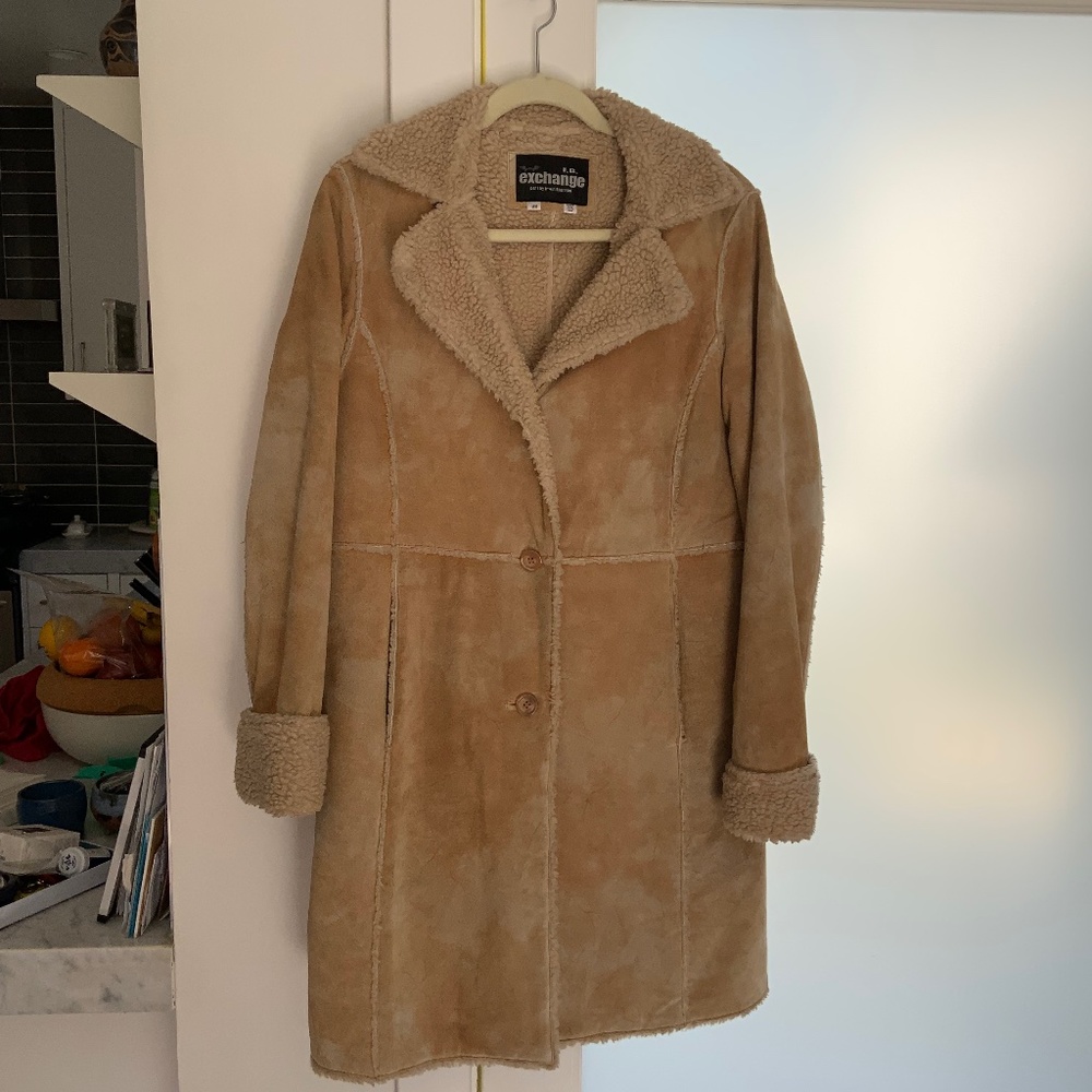 Women’s Medium Vintage IB Exchange Irwin Bilerman Leather Sherpa Jacket